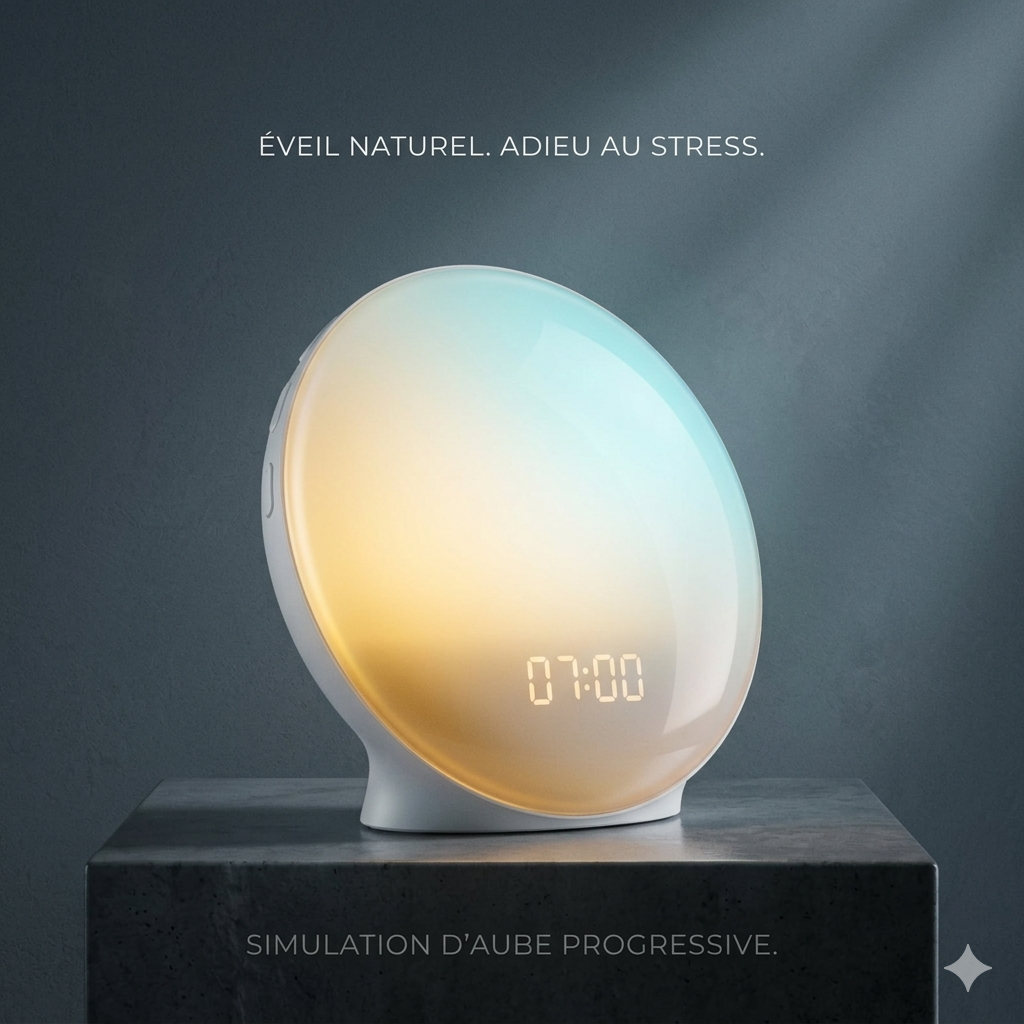 Réveil Intelligent NIDITON NI-007 : Simulation d'Aube & Sommeil Apaisé