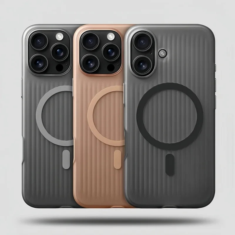 Coque MagSafe Motif Ondulé : Élégance Minimaliste & Grip Premium