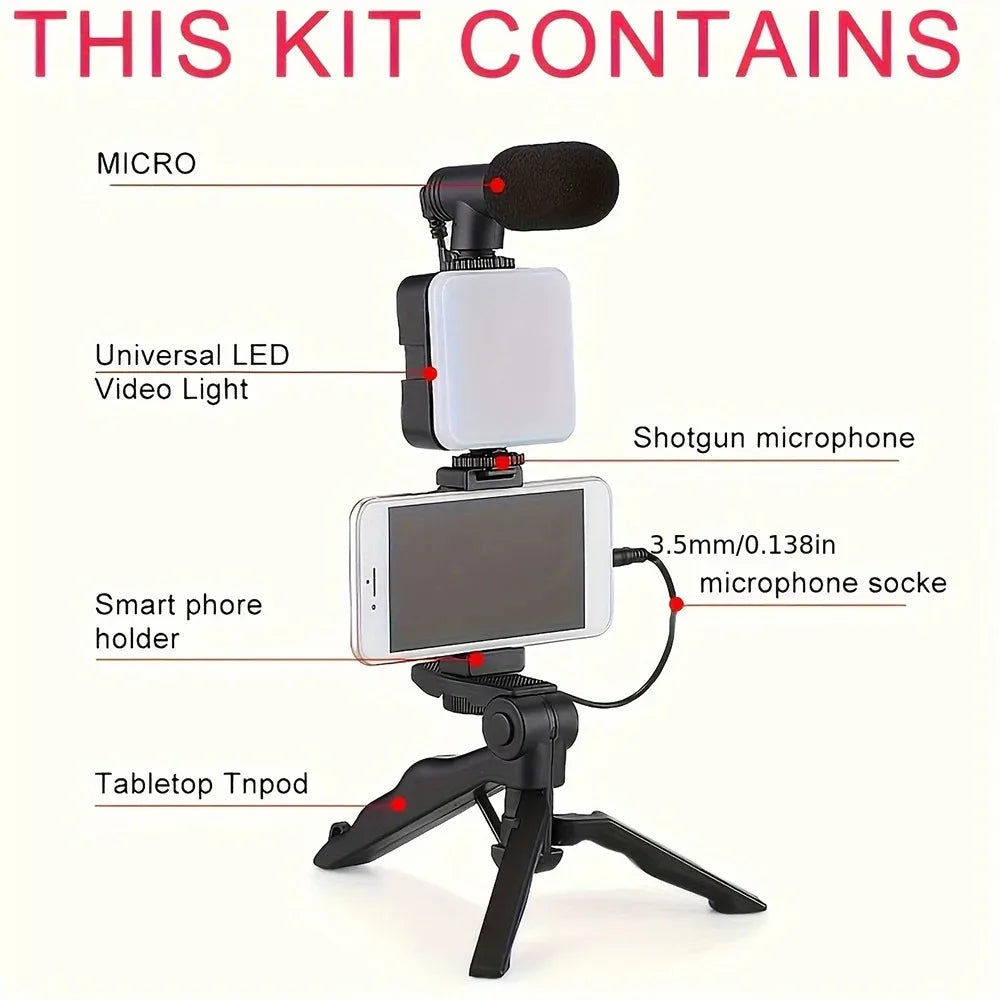 Kit Vidéo Complet 3-en-1 : Votre Studio Mobile de Créateur
