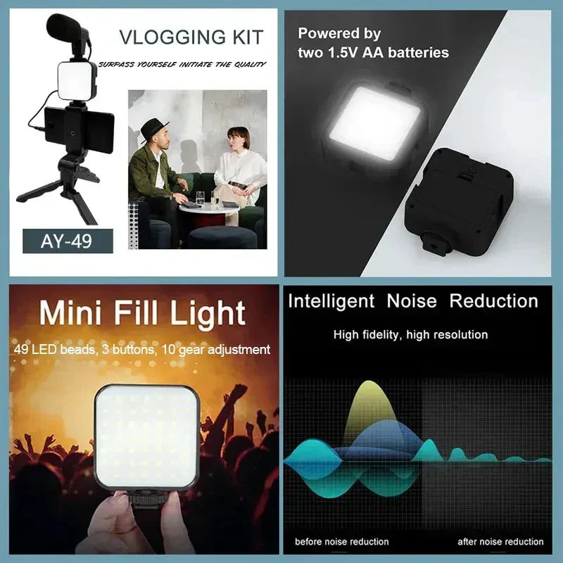 Kit Vidéo Complet 3-en-1 : Votre Studio Mobile de Créateur