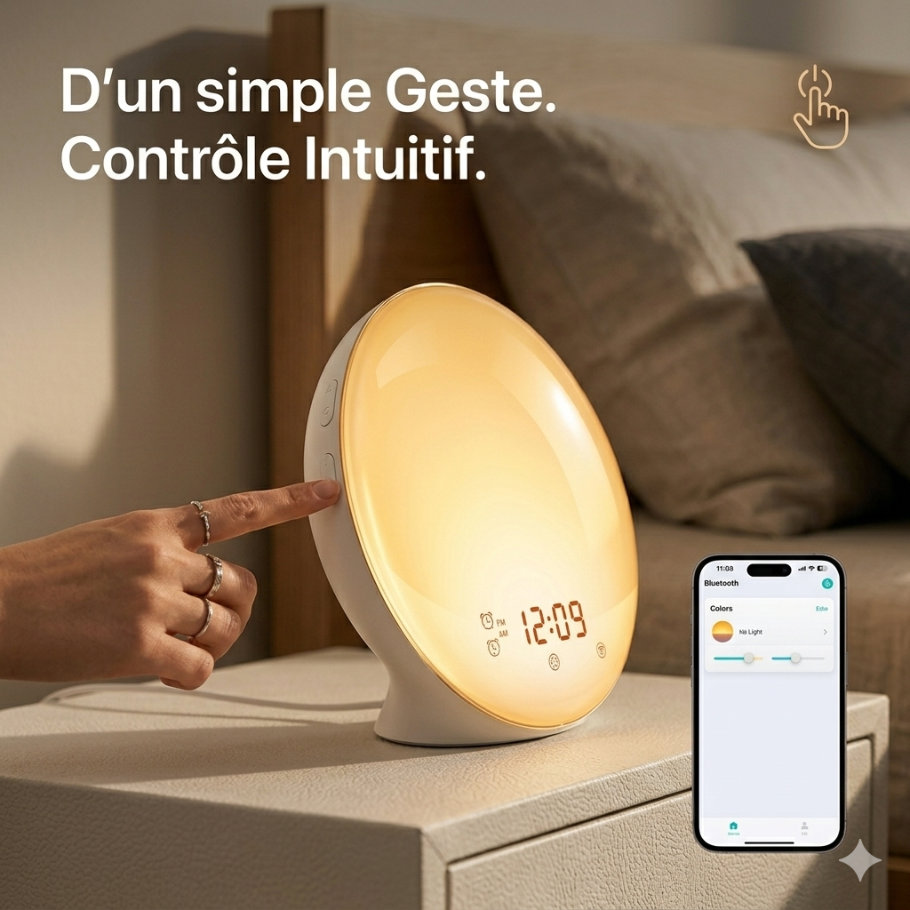 Réveil Intelligent NIDITON NI-007 : Simulation d'Aube & Sommeil Apaisé